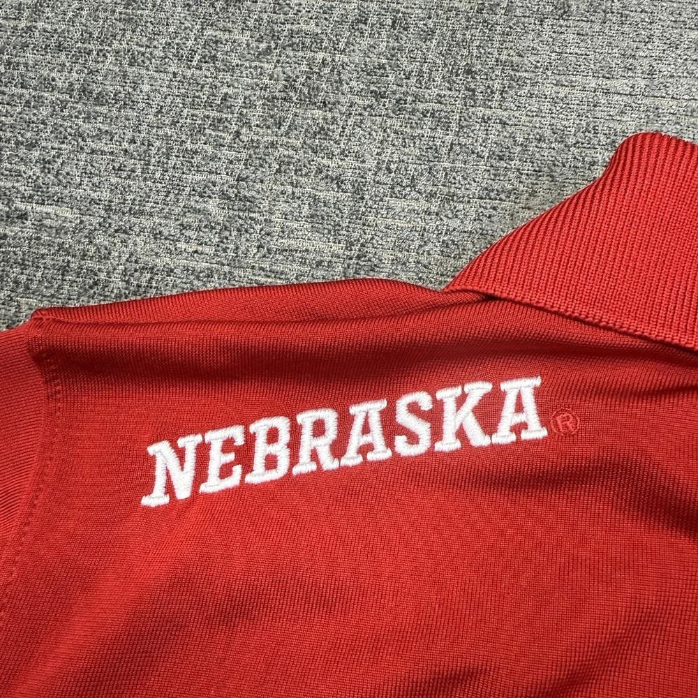 Adidas Nebraska Cornhuskers Polo Shirt Mens XL Red Climalite Performance
